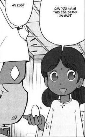 Lalah asks Taisa to hold an egg.