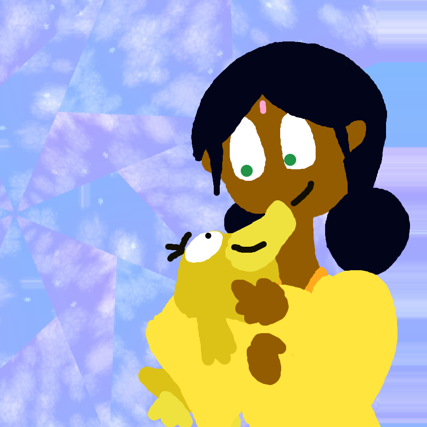 Lalah cuddling Psyduck.